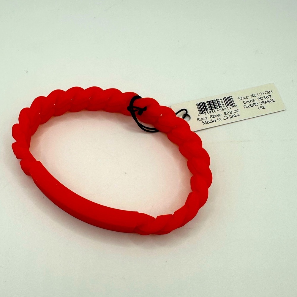 Marc By Marc Jacobs Orange braided Silicone Bracelet NWT - Picture 5 of 5